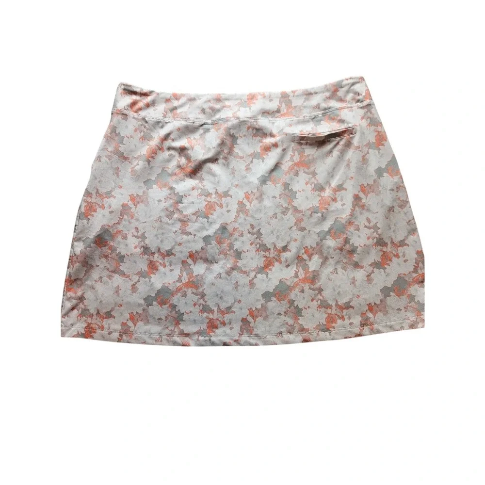 Puma Golf Skirt Womens Large Grey Coral Floral Camo Athletic Skirt Performance